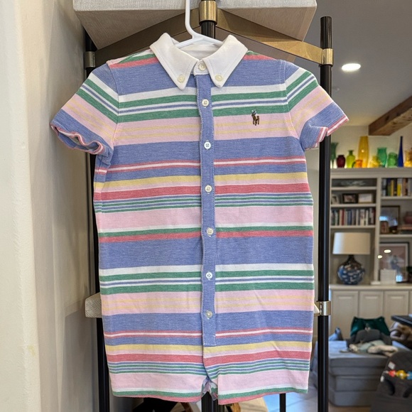 Ralph Lauren Striped Knit Oxford Shortall - Picture 2 of 4